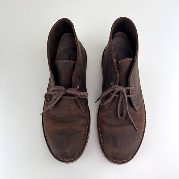 Clarks Bushacre Brown Leather Boots Mens Sz 9 - Picture 6 of 11